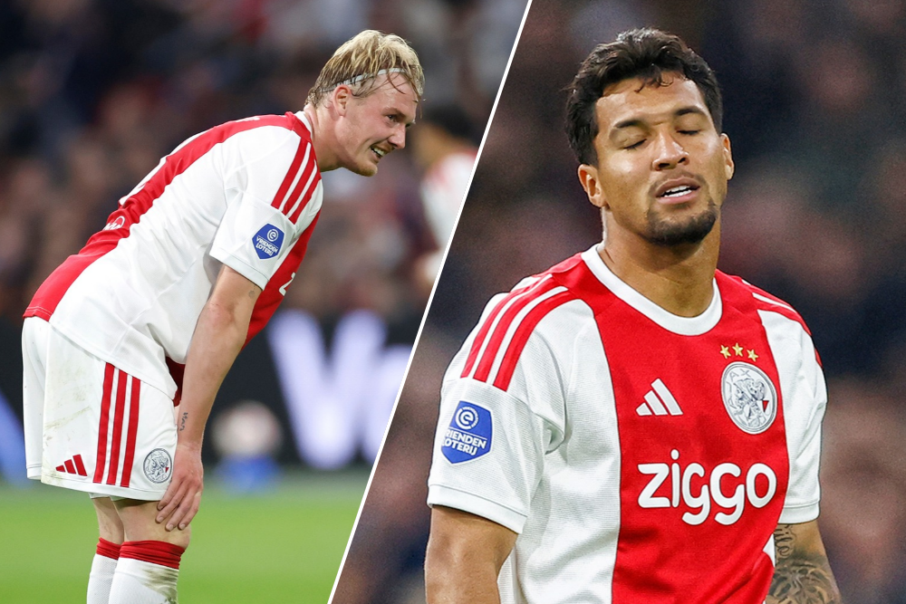 Een balende Julian Brandt en Marcos Leonardo