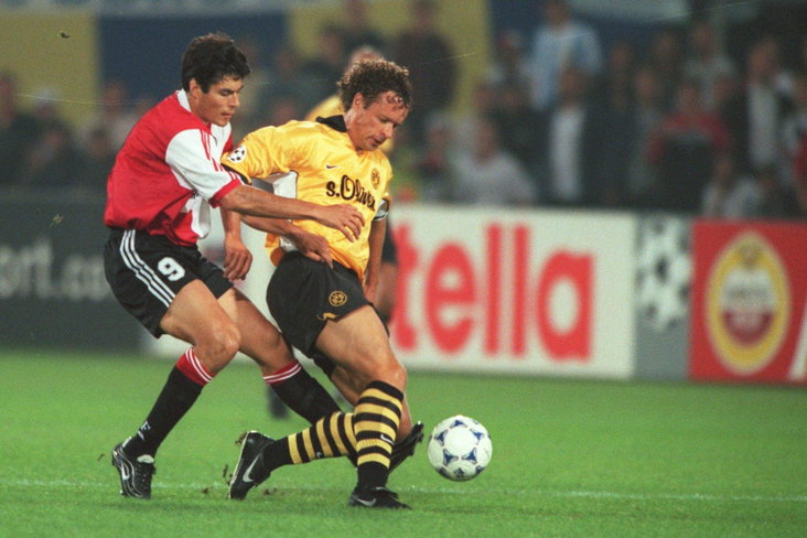 Alfred Nijhuis namens Borussia Dortmund tegen Feyenoord