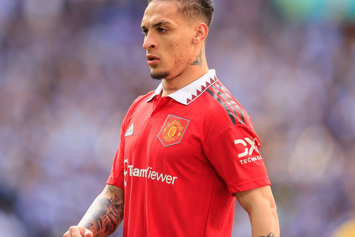 Antony in het shirt van Manchester United