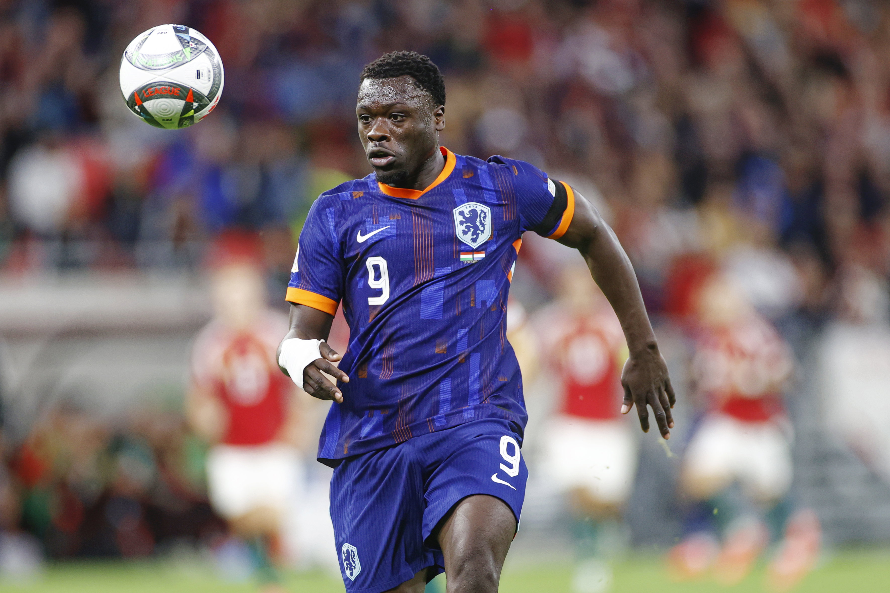 Brian Brobbey in de Nations League tegen Hongarije