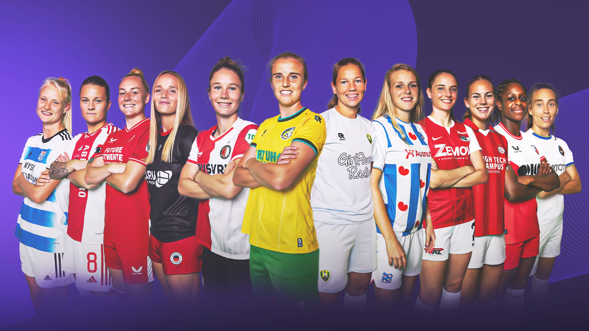 De captains van de Azerion Vrouwen Eredivisie