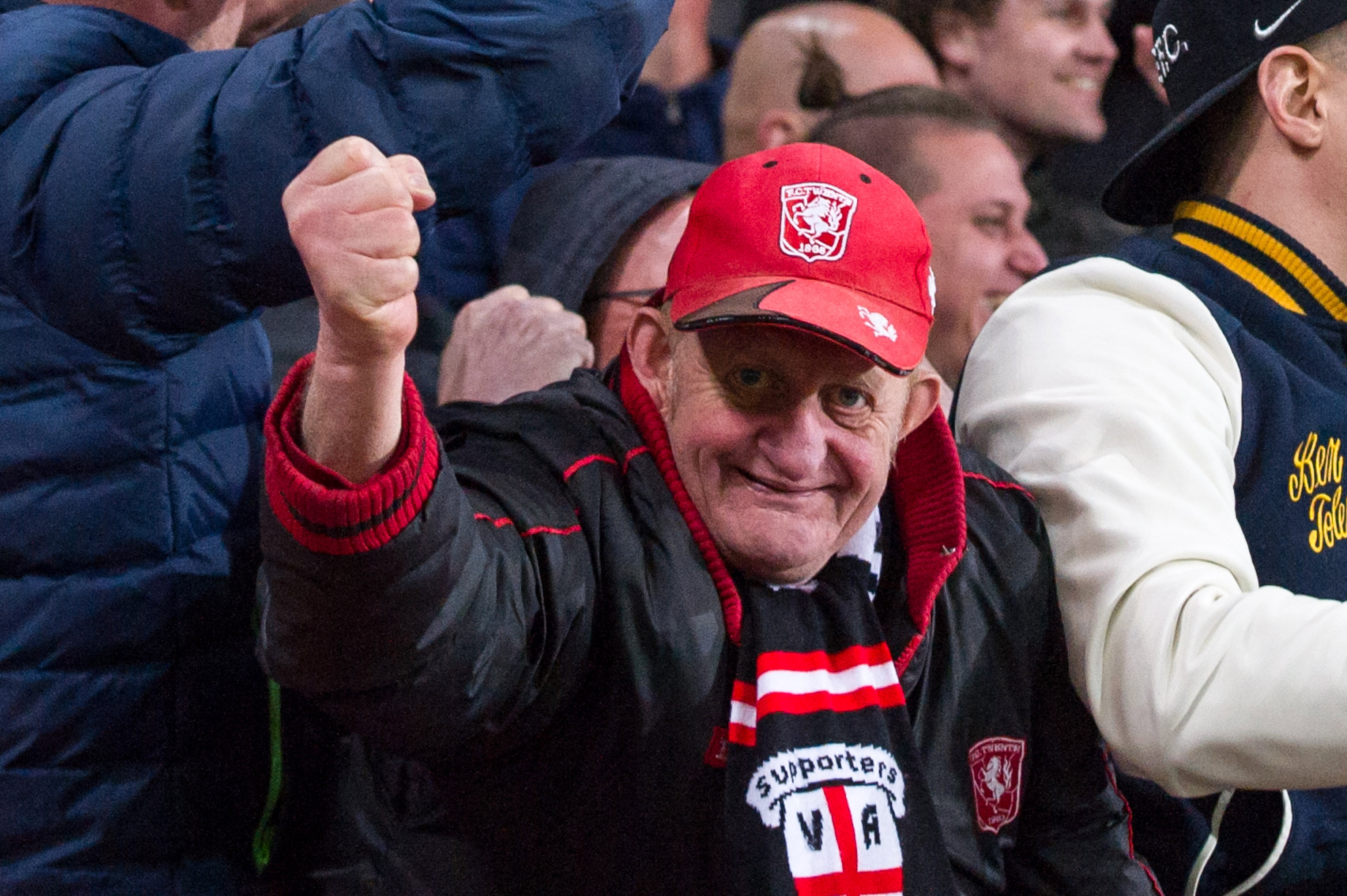 Wilfried 'Prutje' Hoitink op de tribune bij FC Twente