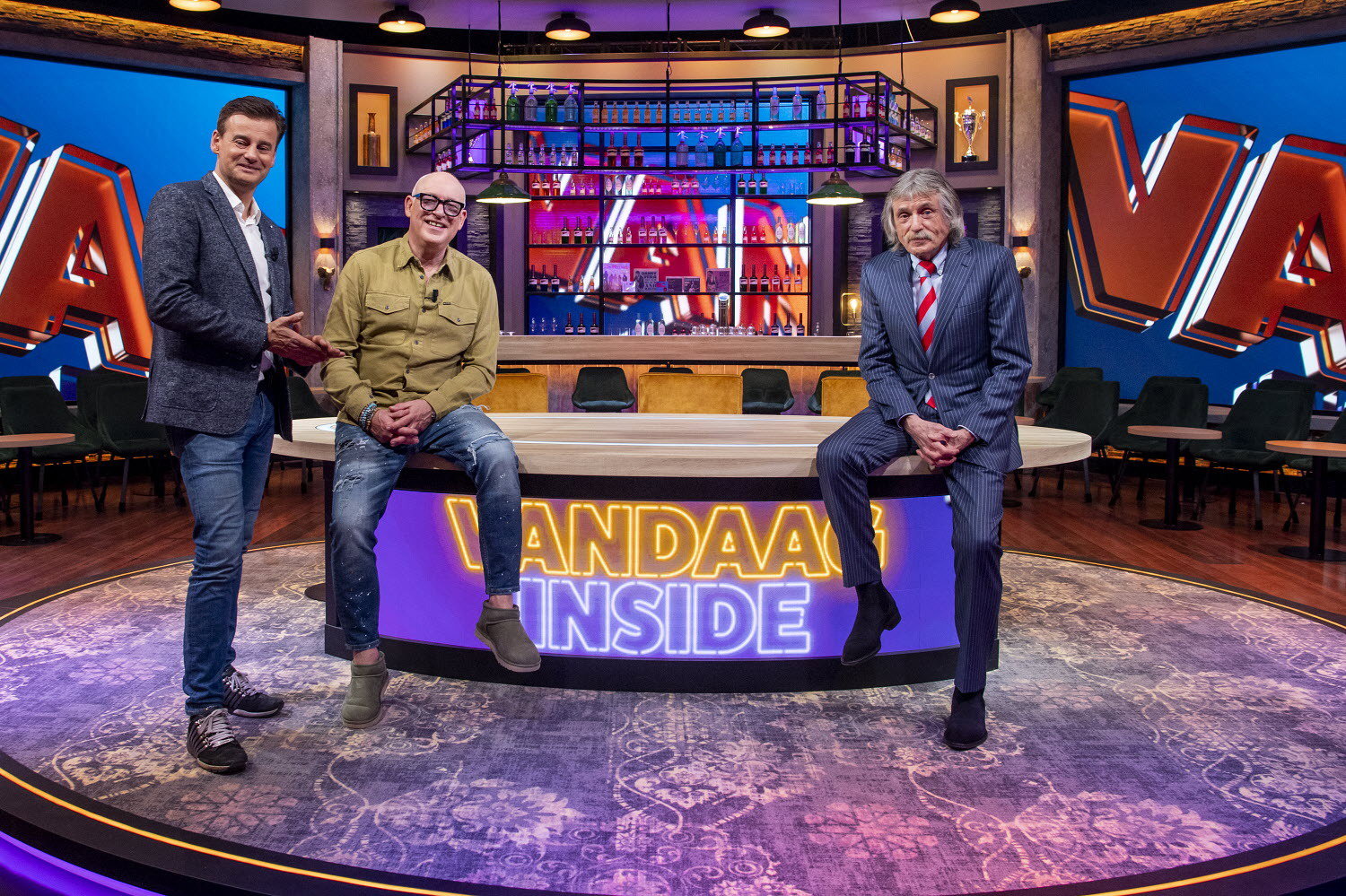 Wilfred Genee, René van der Gijp en Johan Derksen bij Vandaag Inside