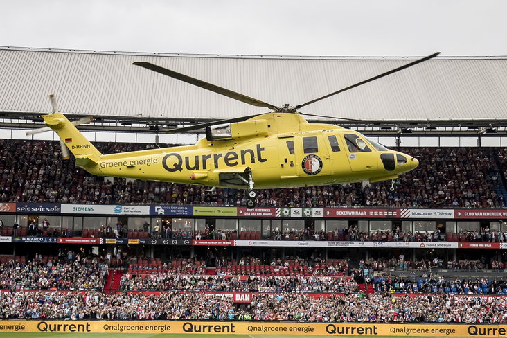 De Open Dag van Feyenoord, traditioneel met helikopter