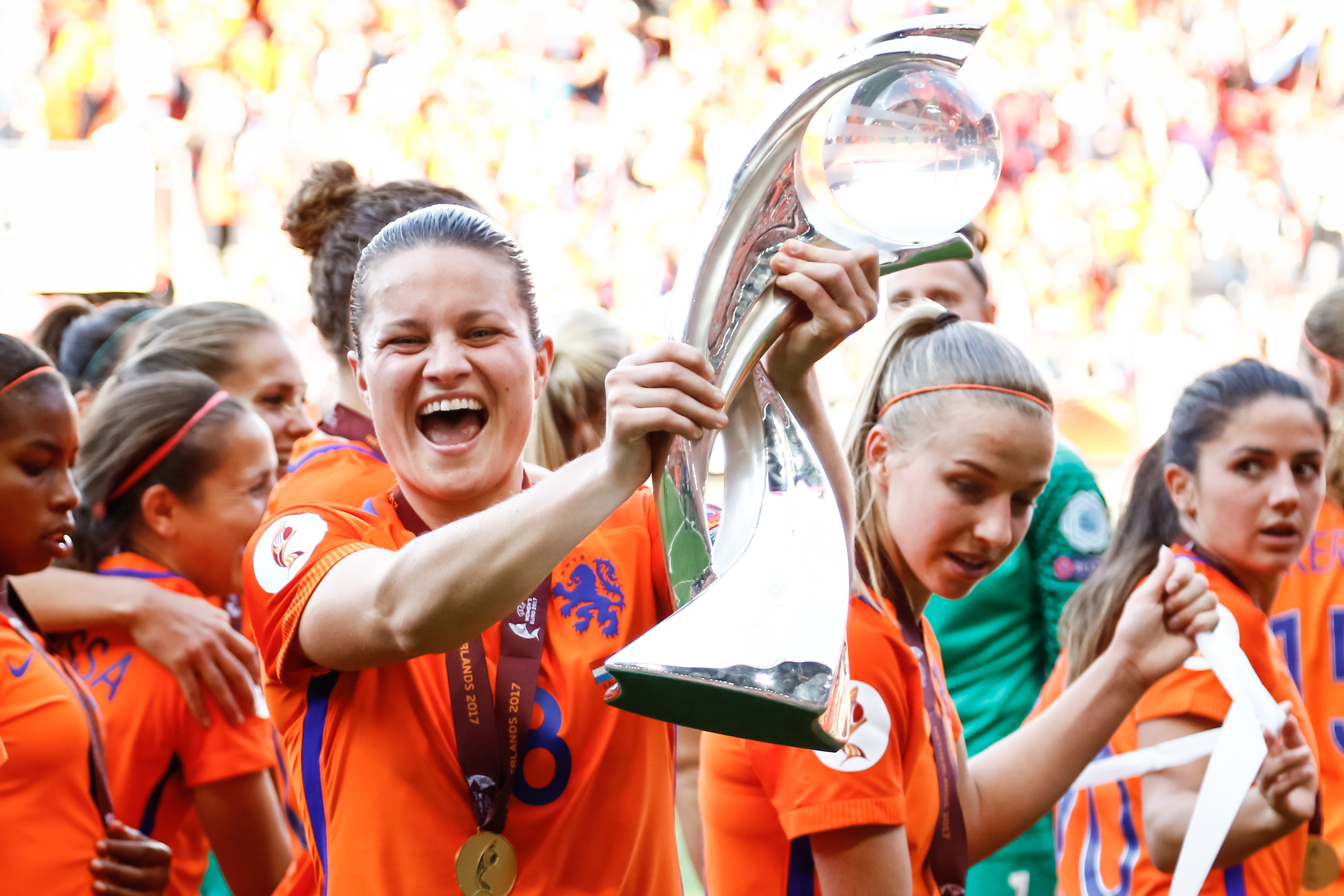 Sherida Spitse na de winst van het EK in 2017