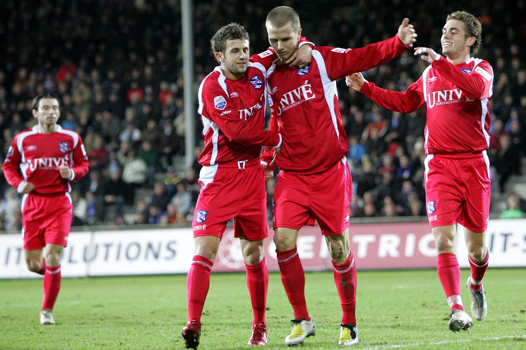 Danijel Pranjić, Miralem Sulejmani, Michael Bradley en Jakob Poulsen