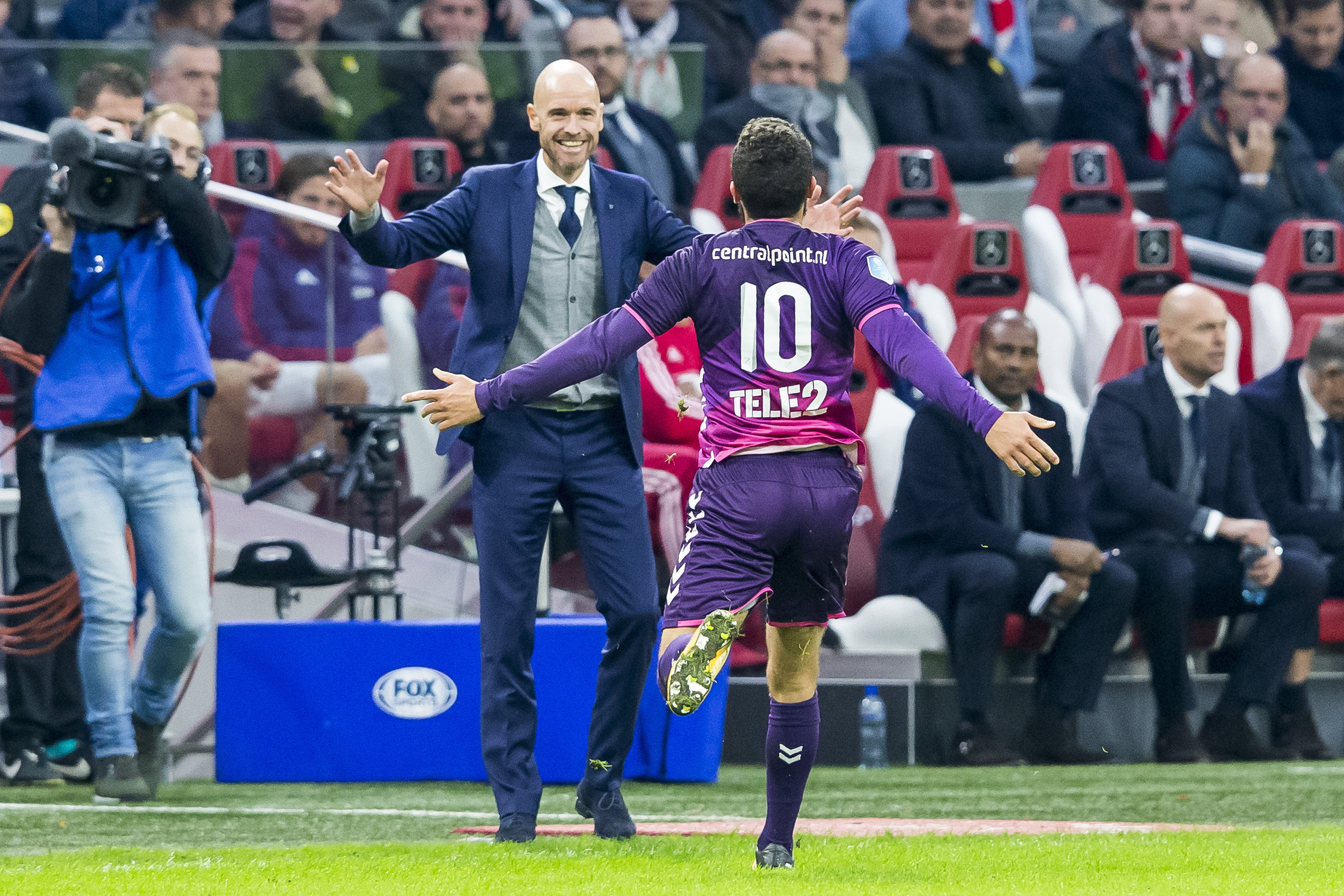 Zakaria Labyad en Erik Ten Hag bij FC Utrecht