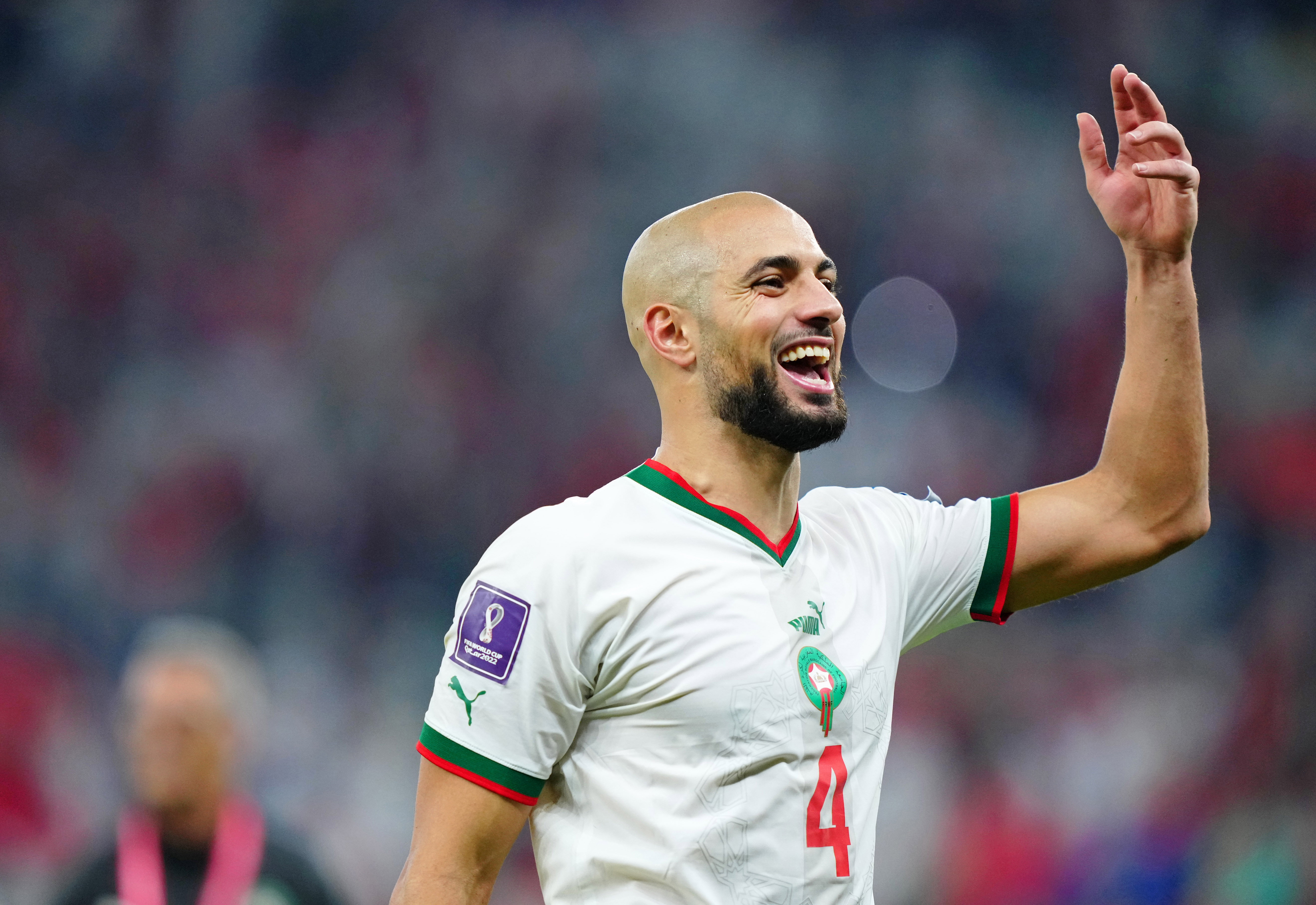 Sofyan Amrabat in actie voor Marokko