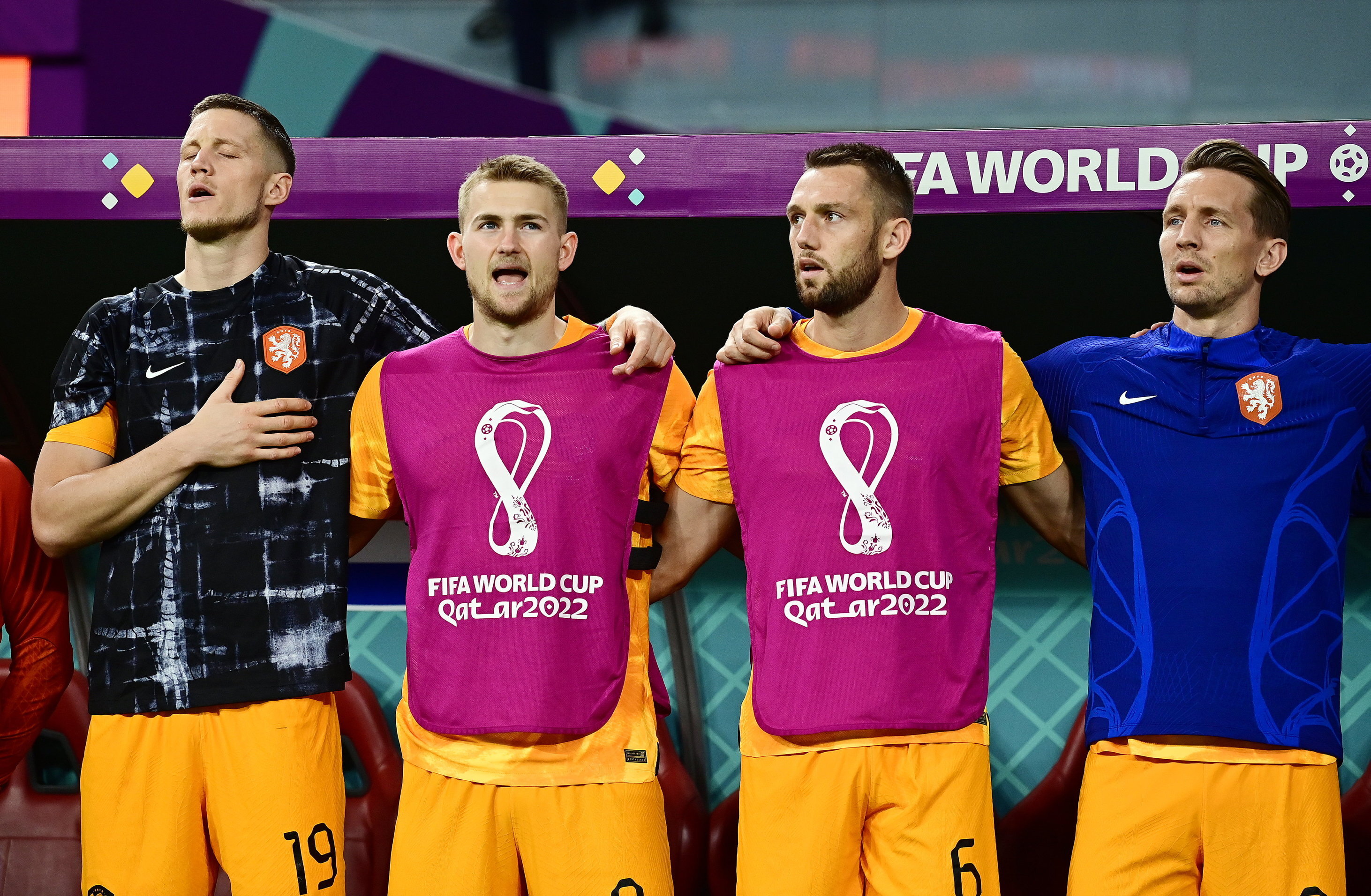 Wout Weghorst, Matthijs de Ligt, Stefan de Vrij en Luuk de Jong
