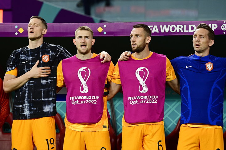 Wout Weghorst, Matthijs de Ligt, Stefan de Vrij en Luuk de Jong