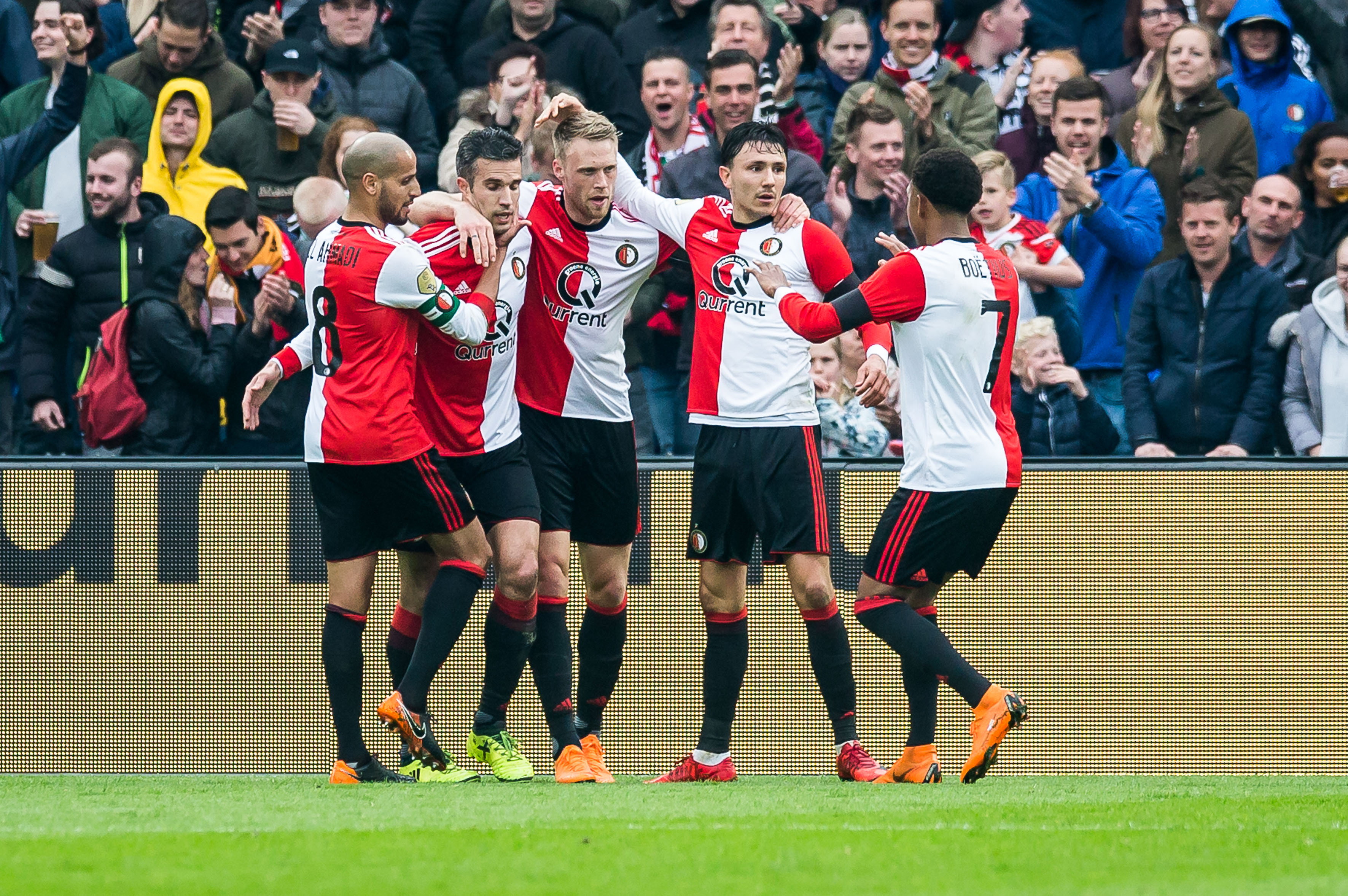 Karim El Ahmadi (uiterst links) in zijn tijd bij Feyenoord