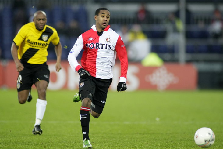 Luis Pedro in actie voor Feyenoord