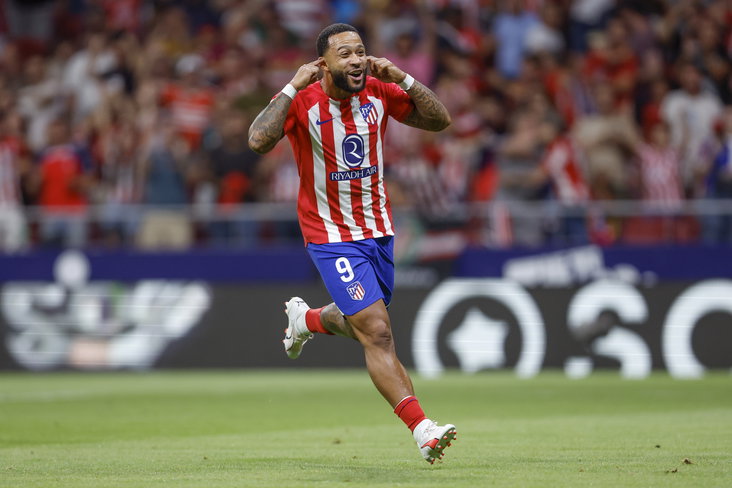 Memphis Depay voor Atlético Madrid