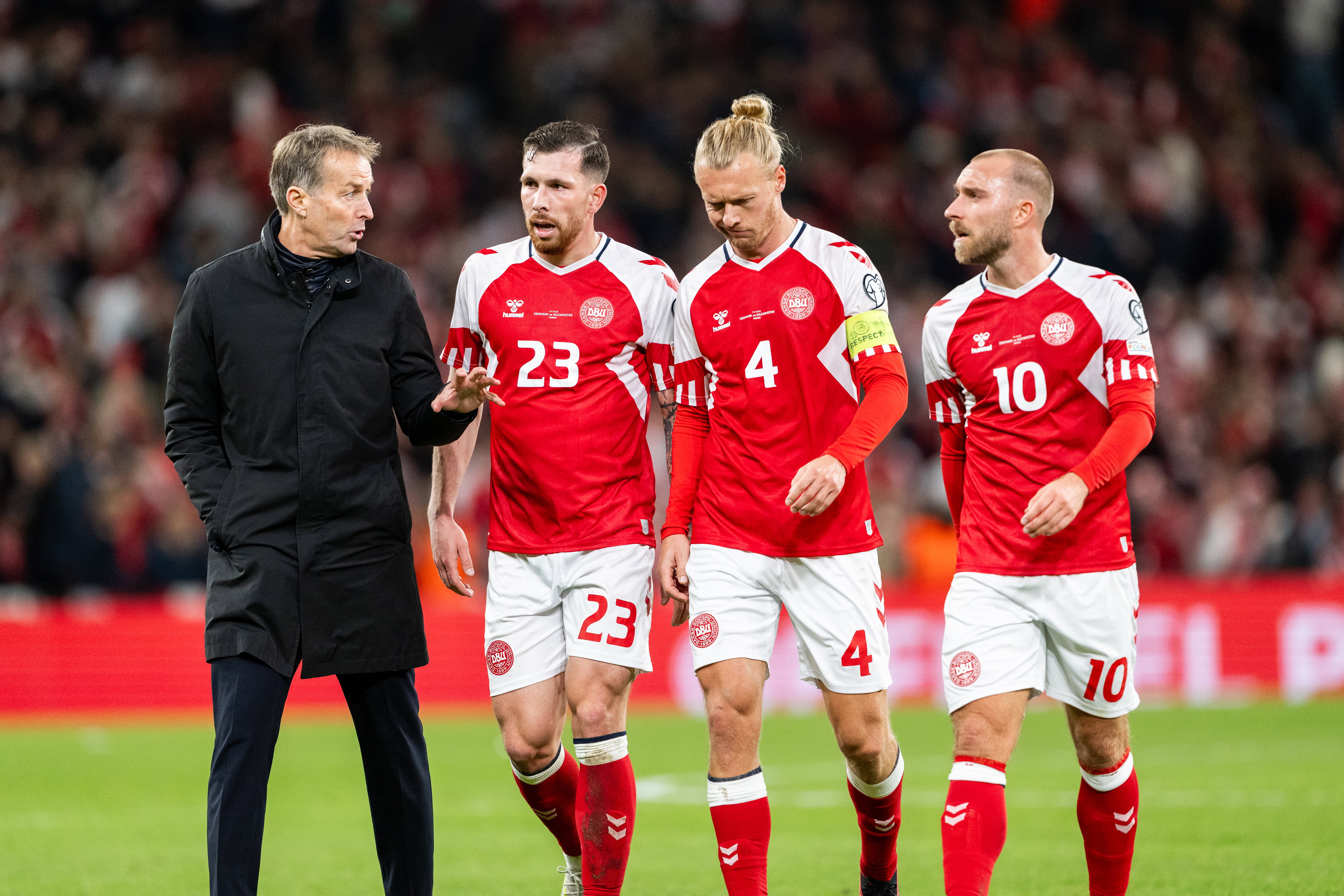 Pierre-Emile Højbjerg, Simon Kjær en Christian Eriksen