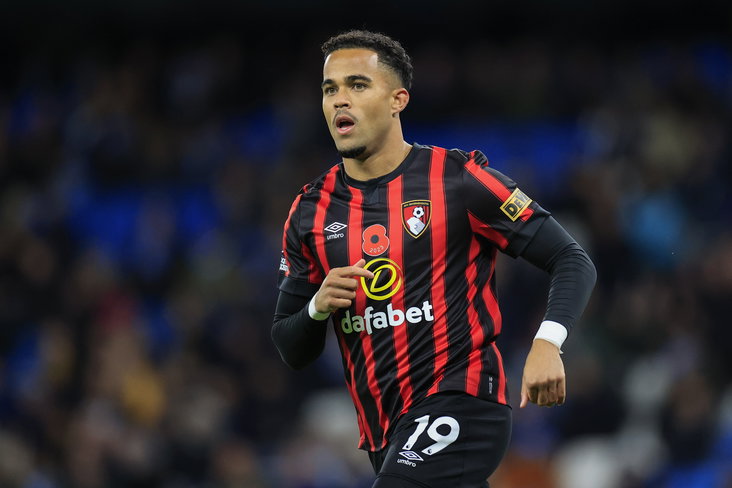 Justin Kluivert in actie voor Bournemouth