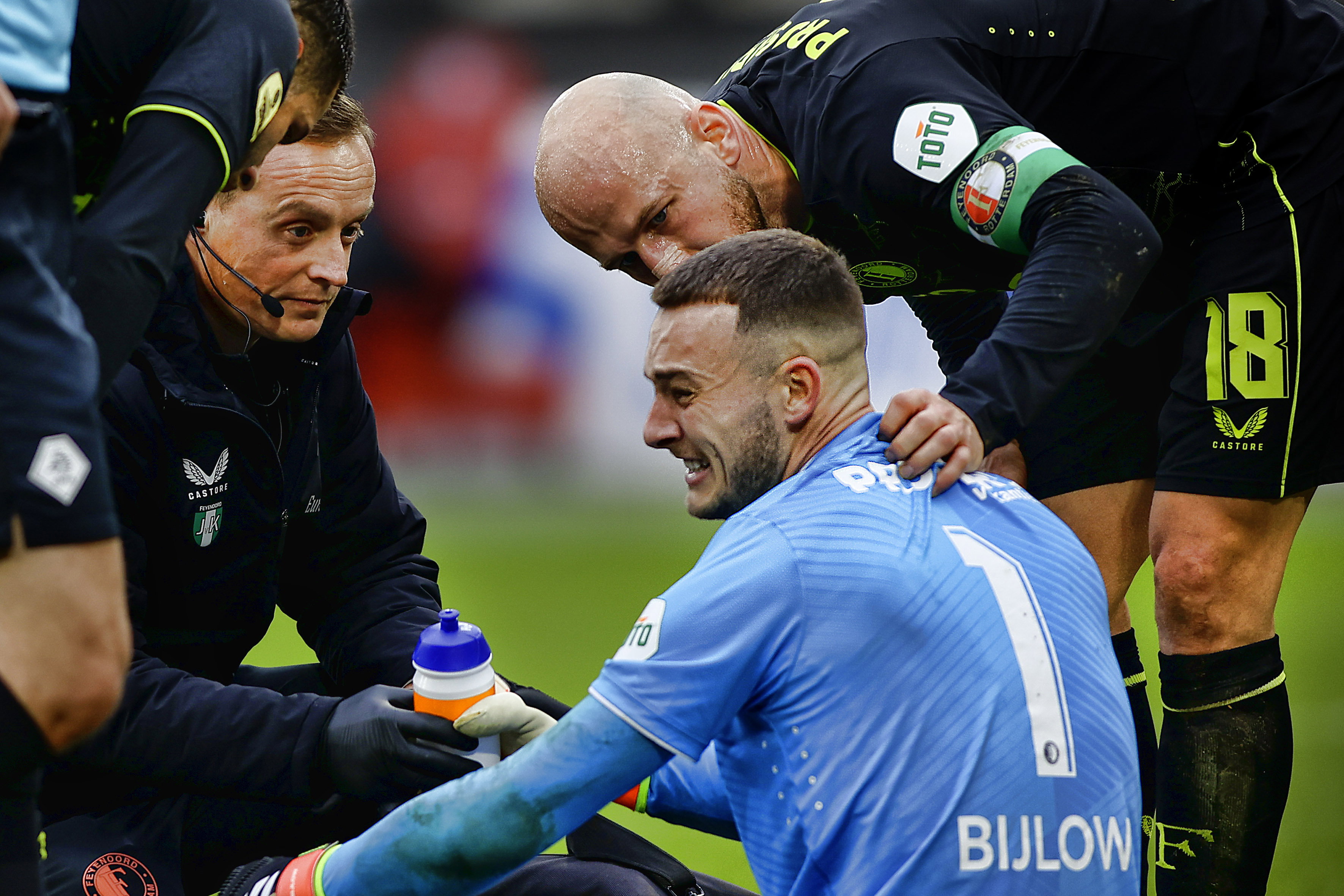 Justin Bijlow met een blessure
