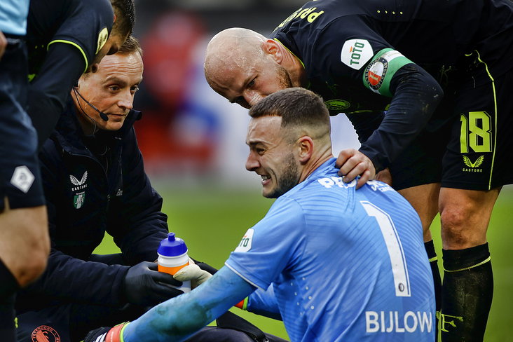 Justin Bijlow met een blessure