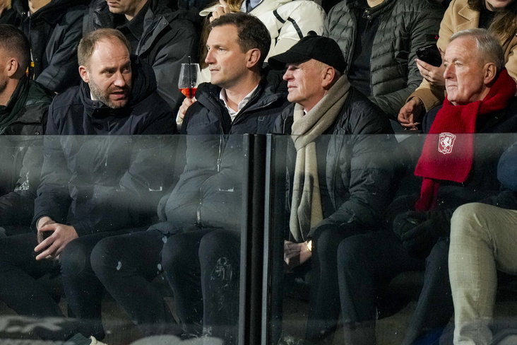 Dominique Scholten, Arnold Bruggink en Jan Streuer op de tribune