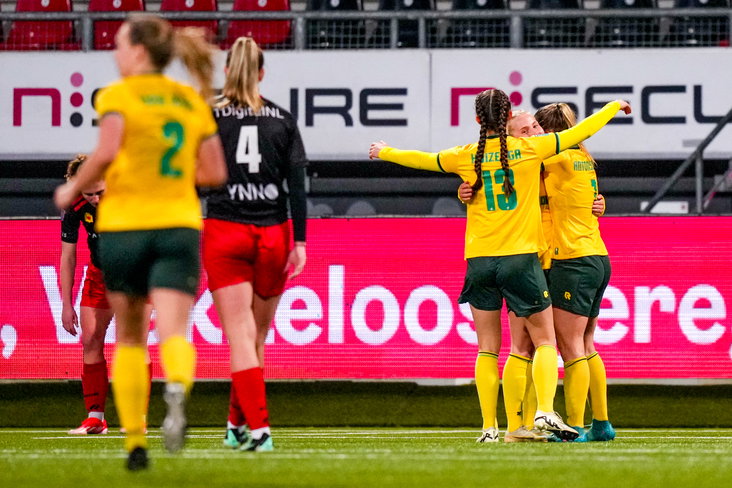 Fortuna Sittard juicht na een goal tegen Excelsior