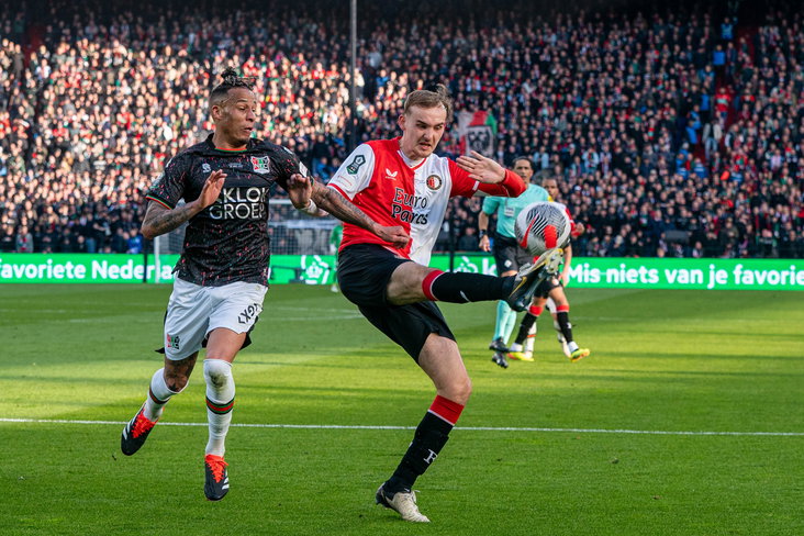 Thomas Beelen in actie in de bekerfinale tegen NEC