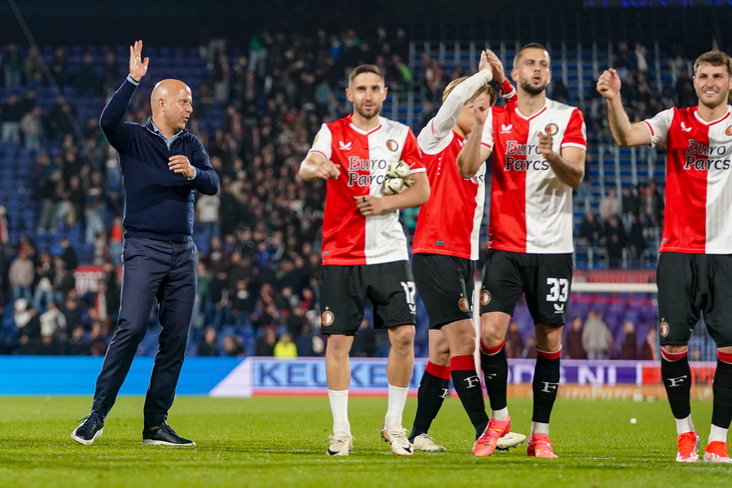 Feyenoord na de 5-0 tegen PEC Zwolle