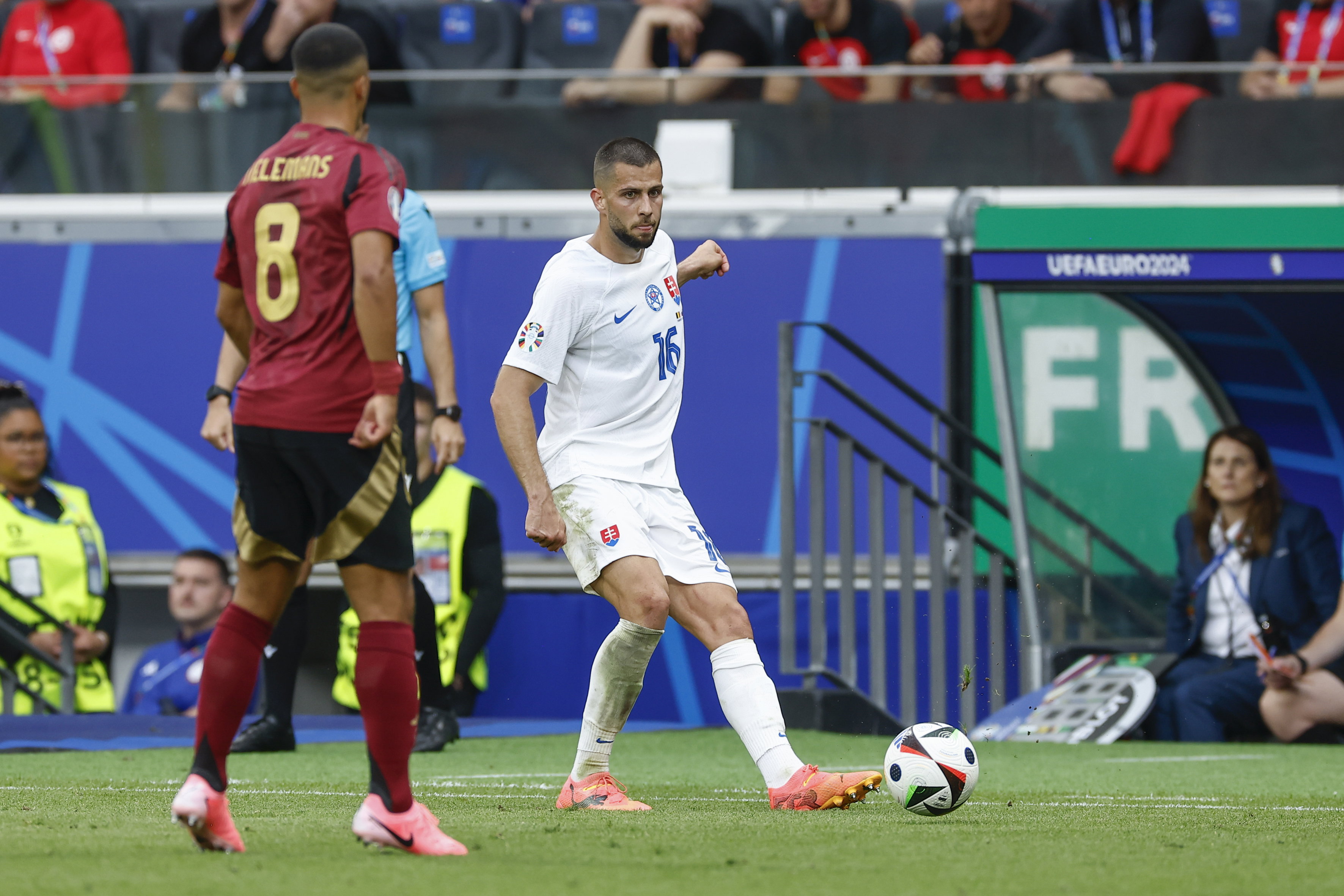 David Hancko tegen België op het EK