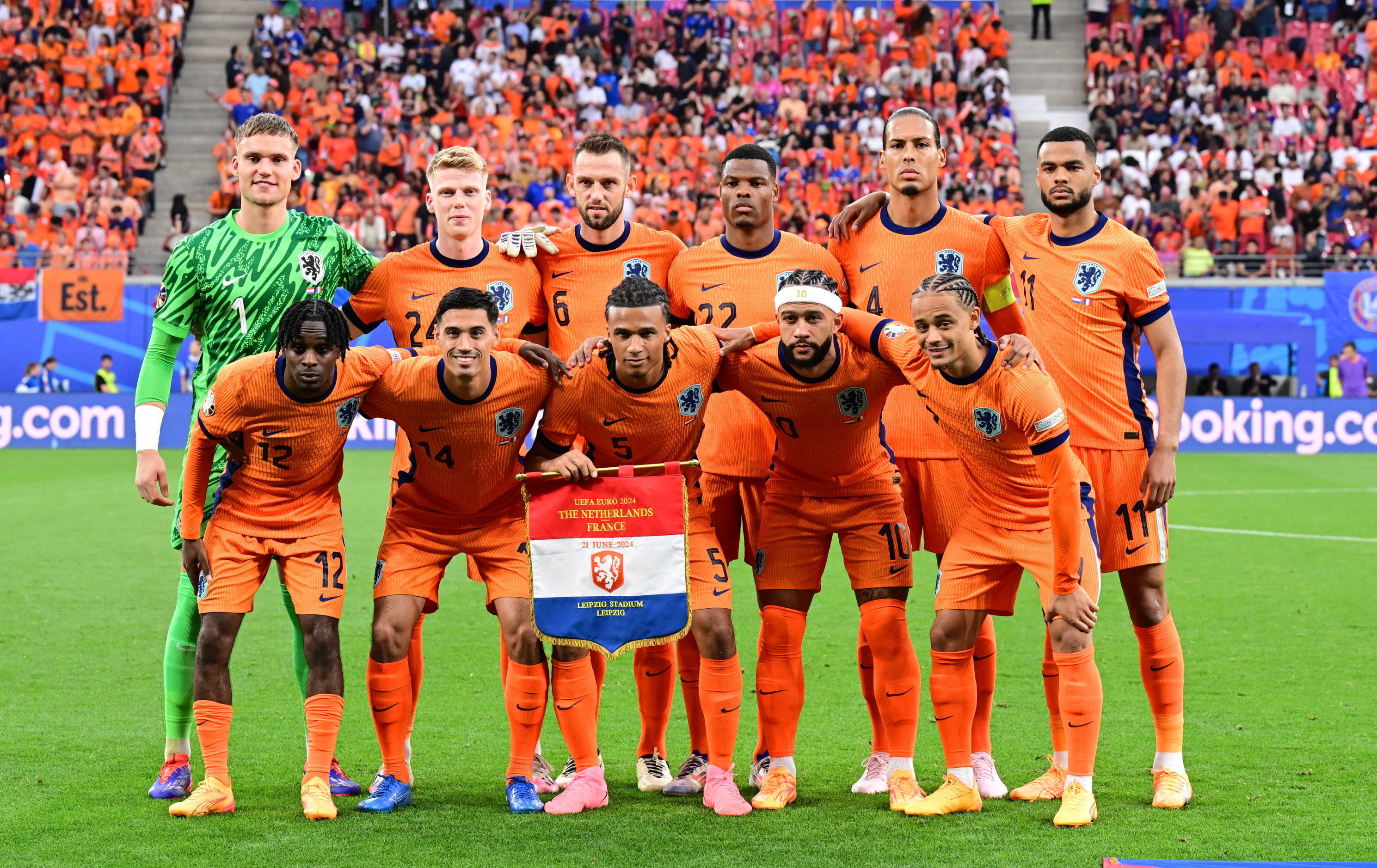 Het Nederlands elftal voorafgaand aan het duel met Frankrijk