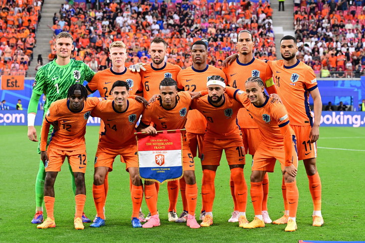Het Nederlands elftal voorafgaand aan het duel met Frankrijk