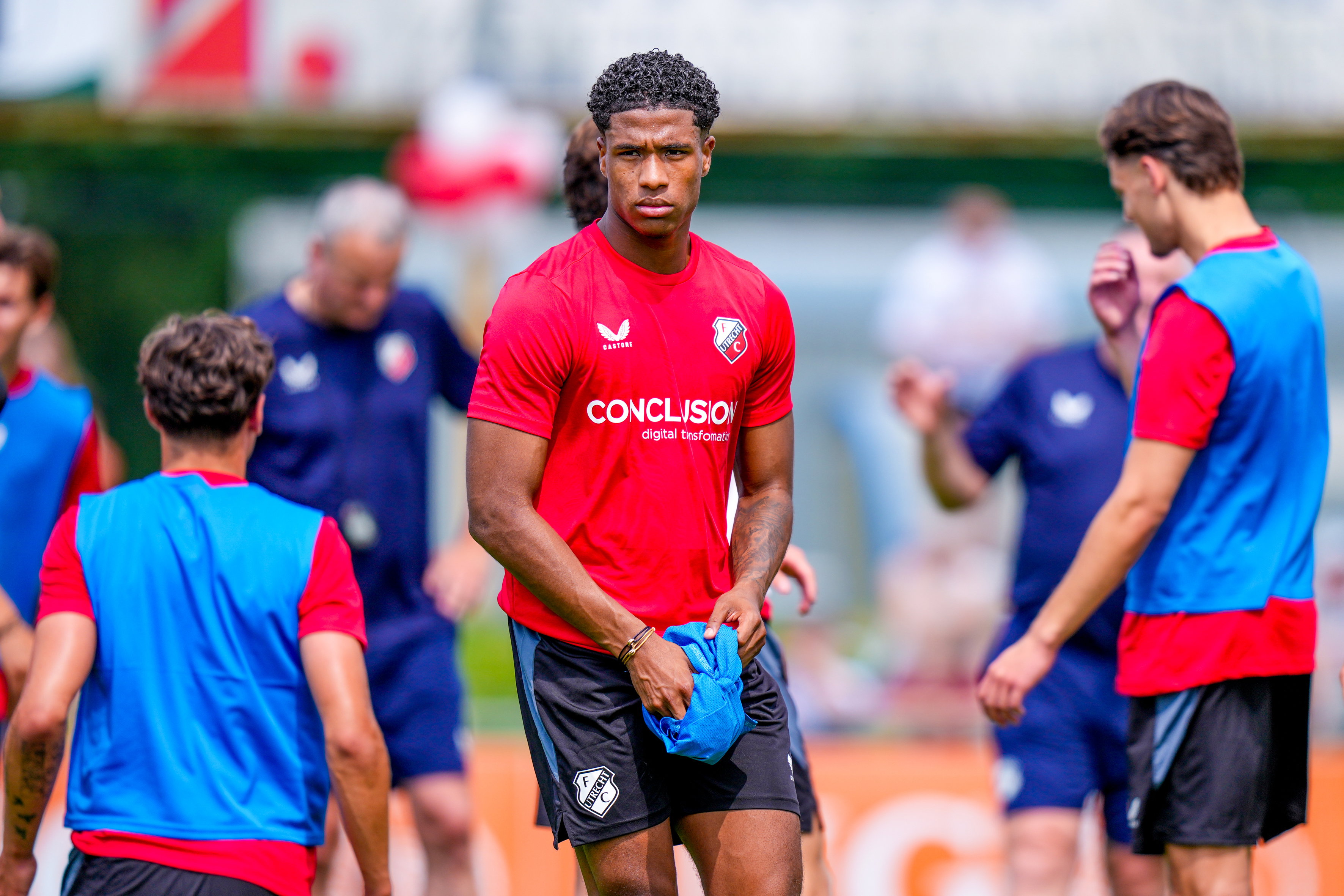 Ryan Flamingo op de eerste training van FC Utrecht