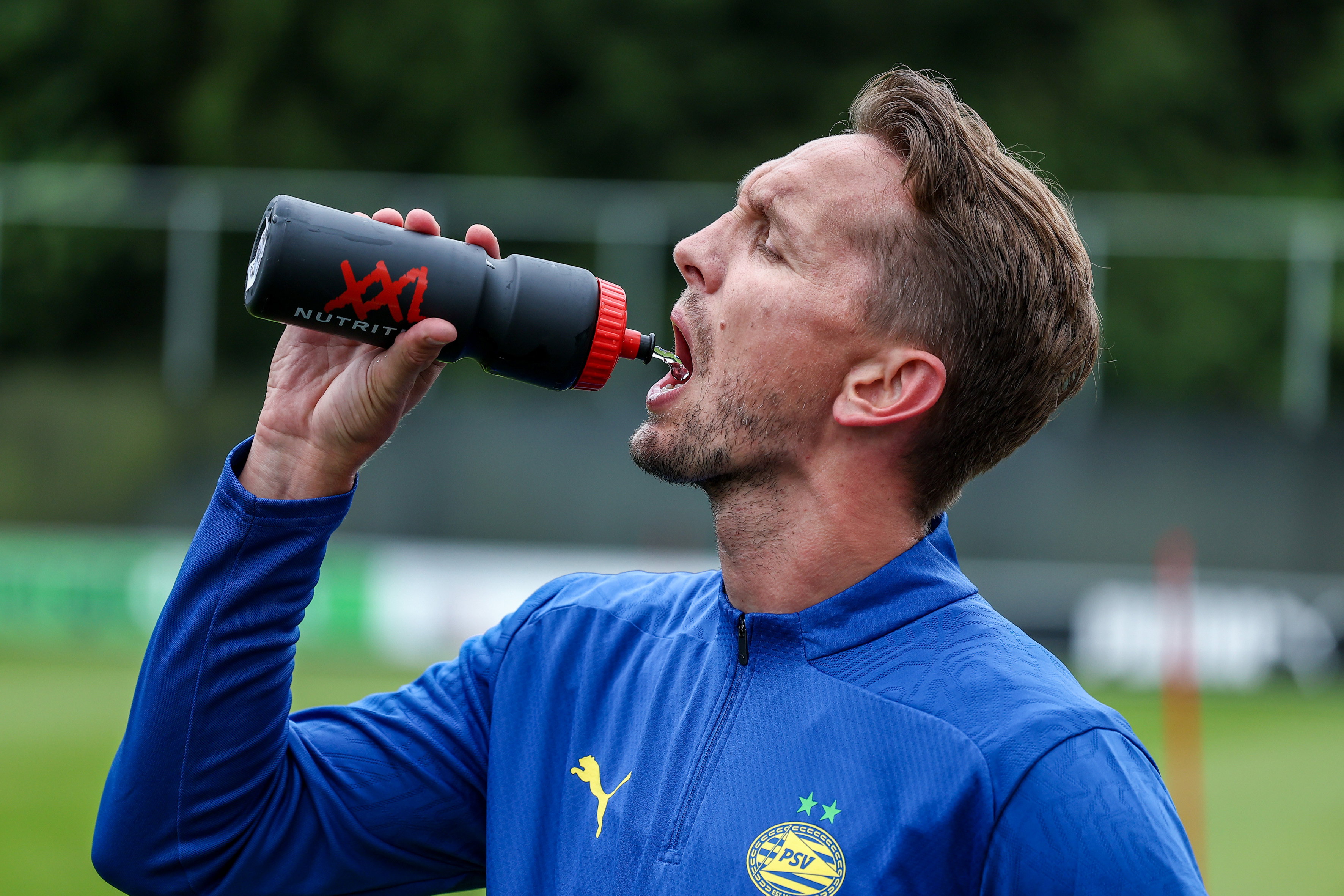 Luuk de Jong op de training van PSV