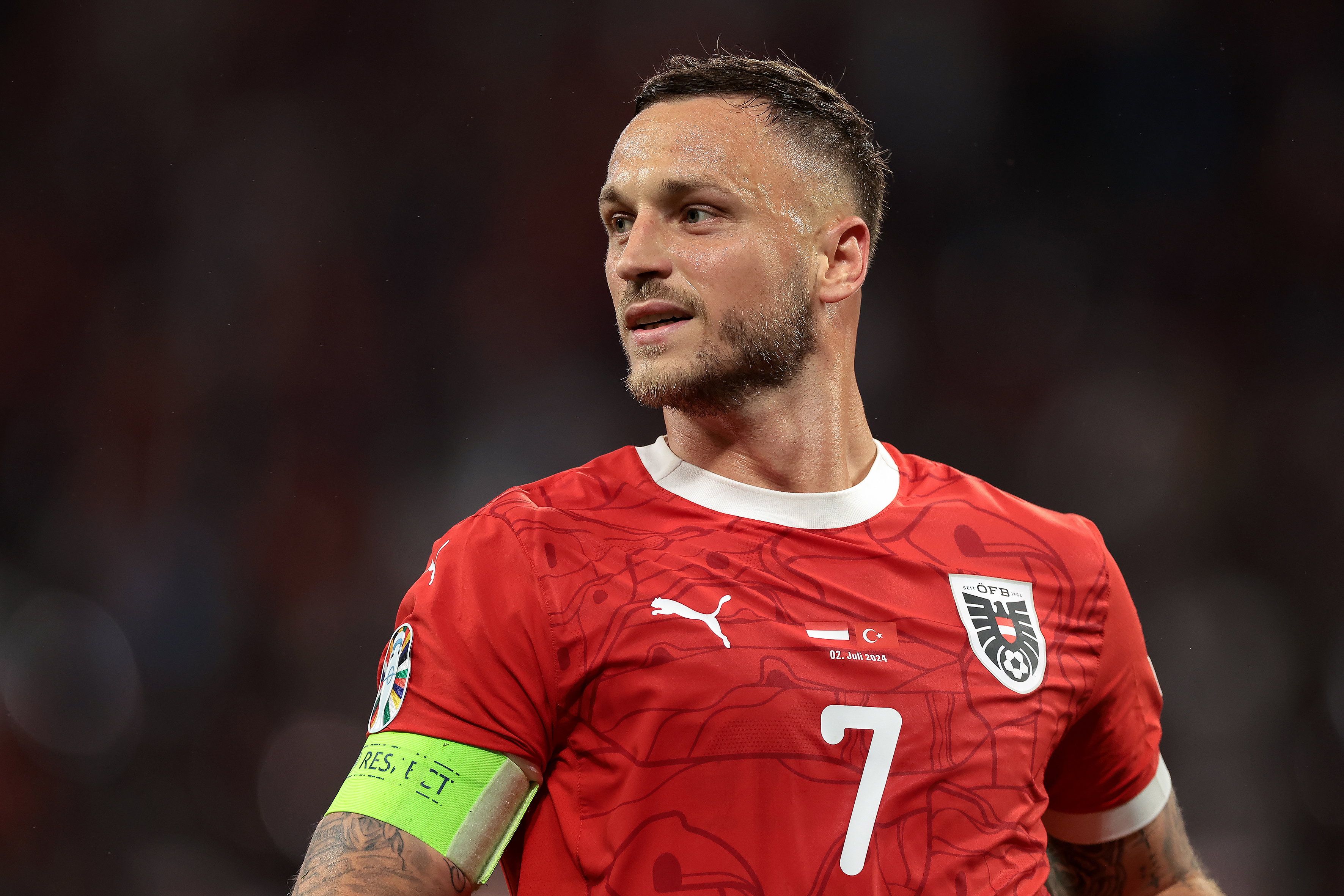 Mark Arnautovic in het shirt van Oostenrijk