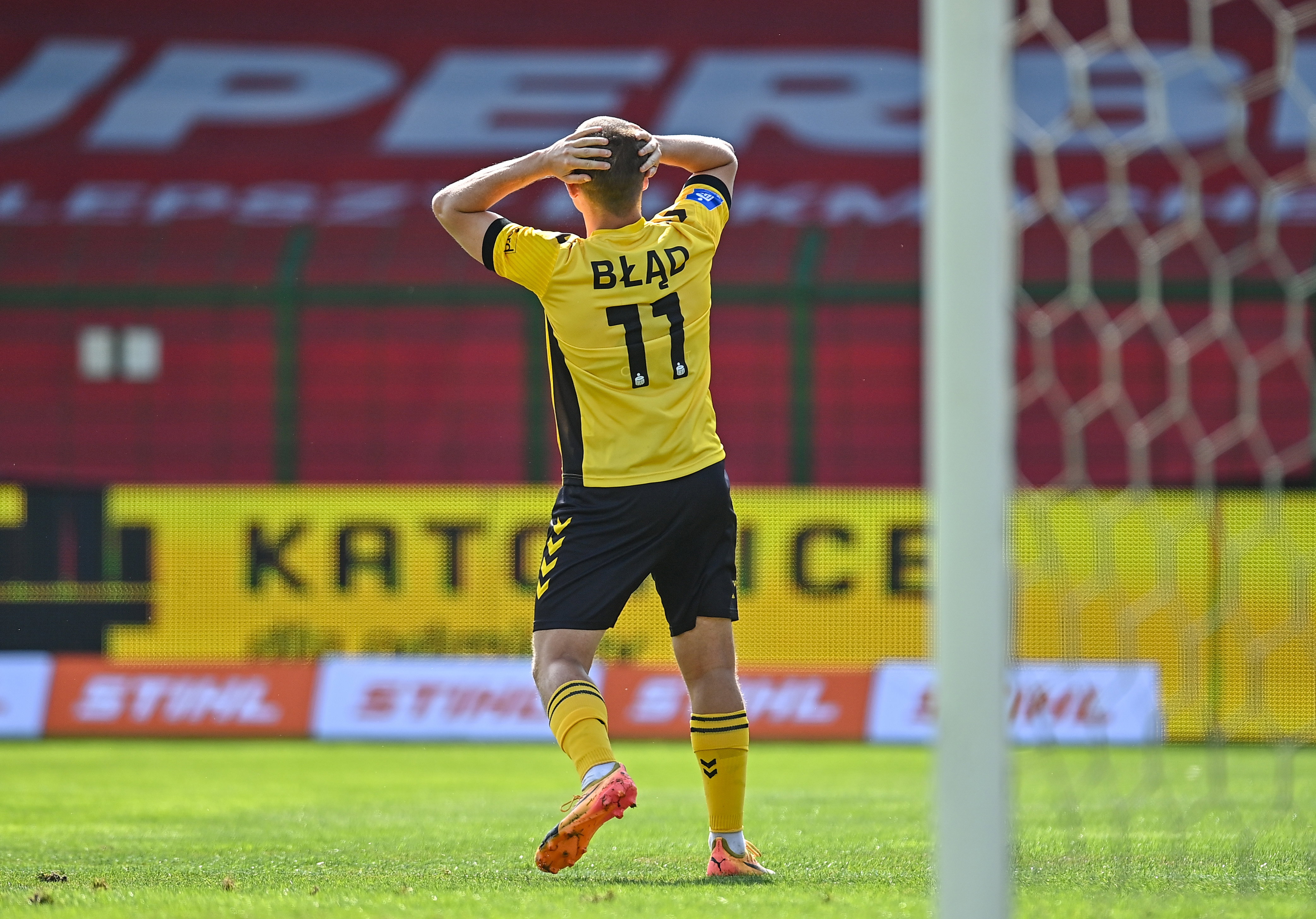 Jagiellonia-speler Adrian Blad baalt