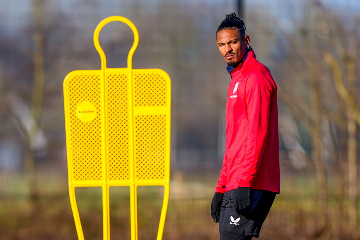 Sébastien Haller op de training van FC Utrecht