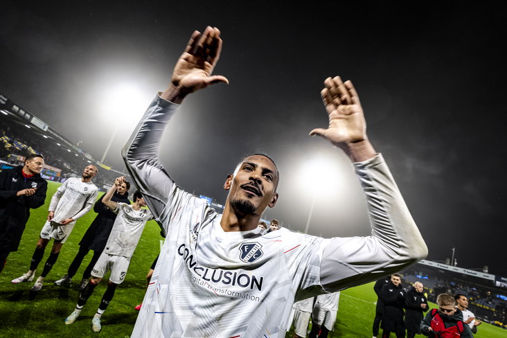Sébastien Haller na de zege op RKC Waalwijk
