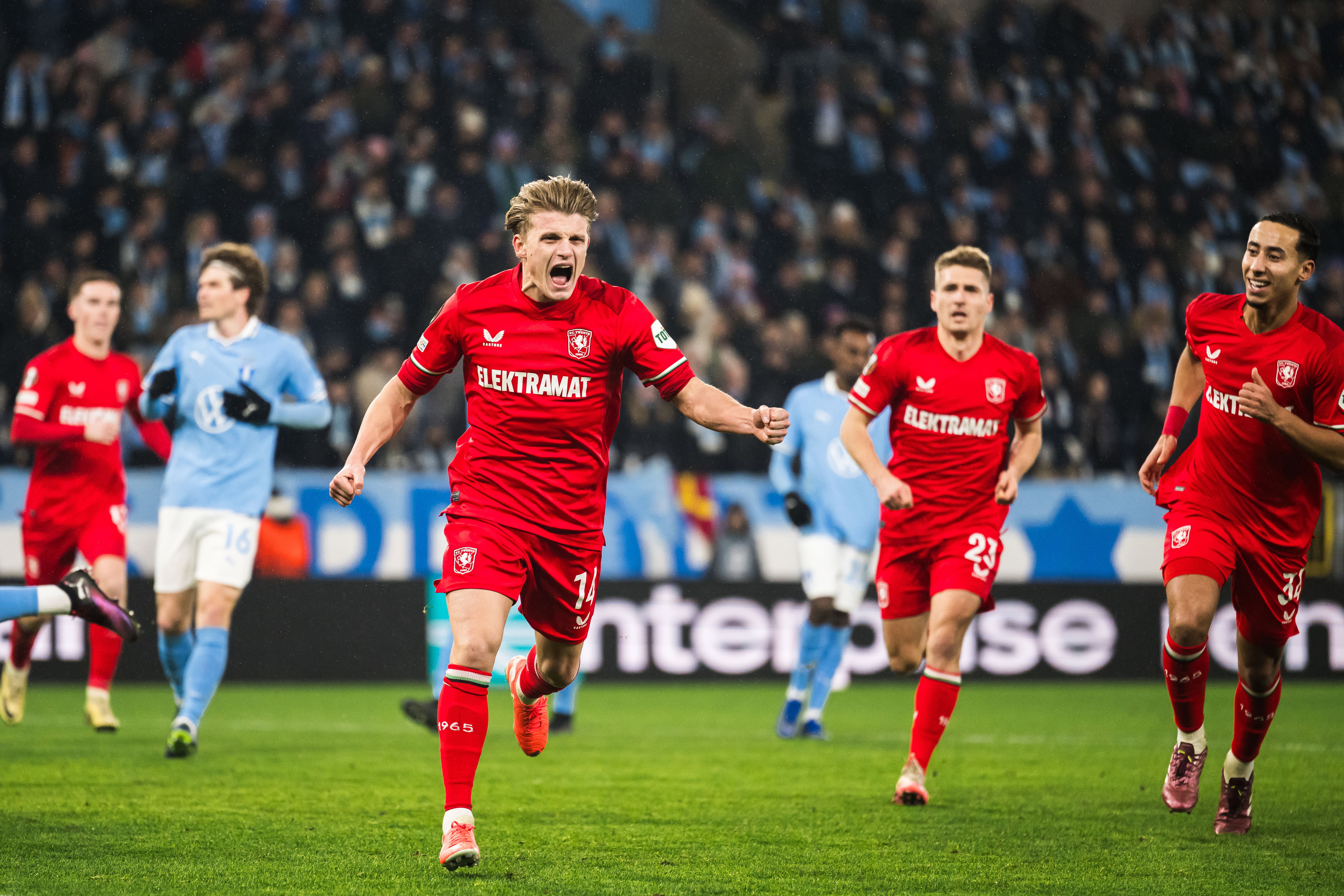 Sem Steijn na zijn 0-1 tegen Malmö FF