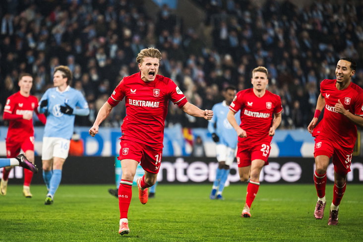 Sem Steijn na zijn 0-1 tegen Malmö FF