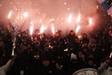 Vuurwerk in het uitvak van NEC door PSV-supporters