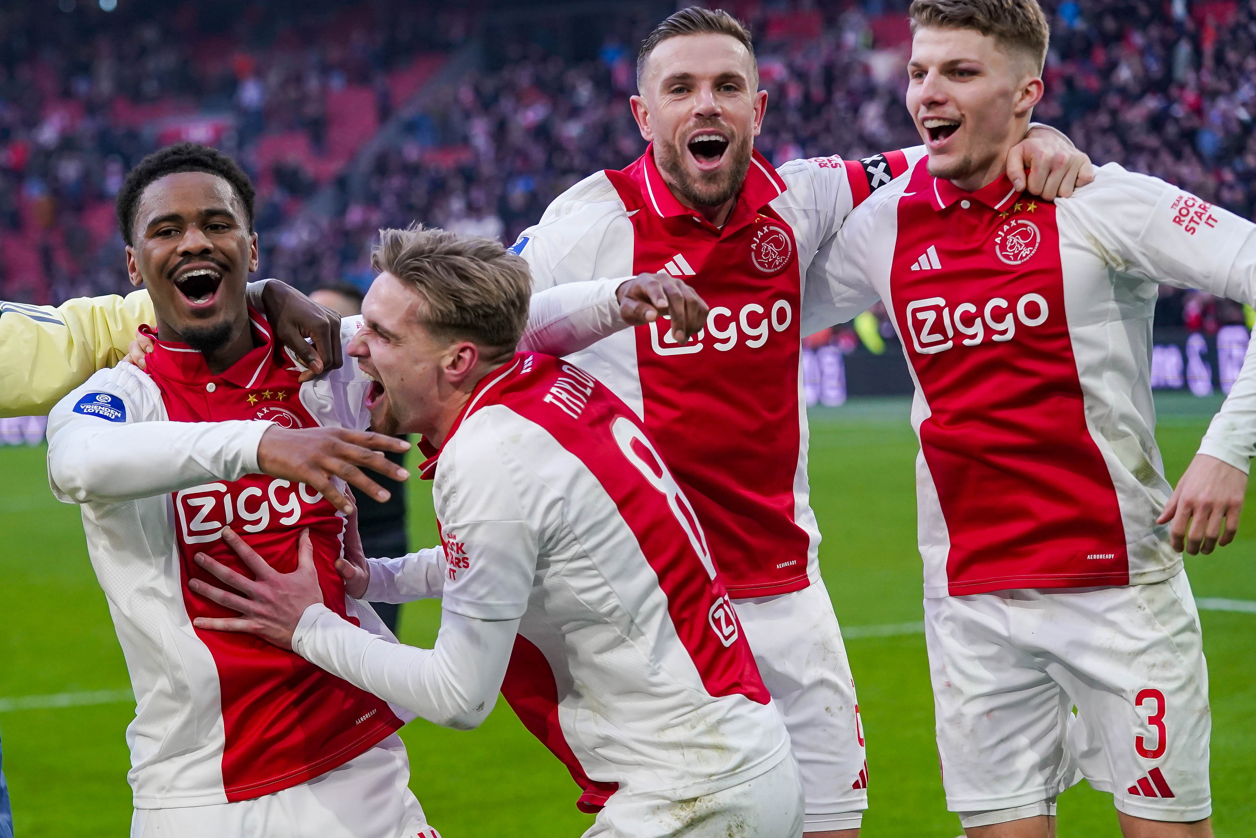 Jorrel Hato, Kenneth Taylor, Jordan Henderson en Anton Gaaei