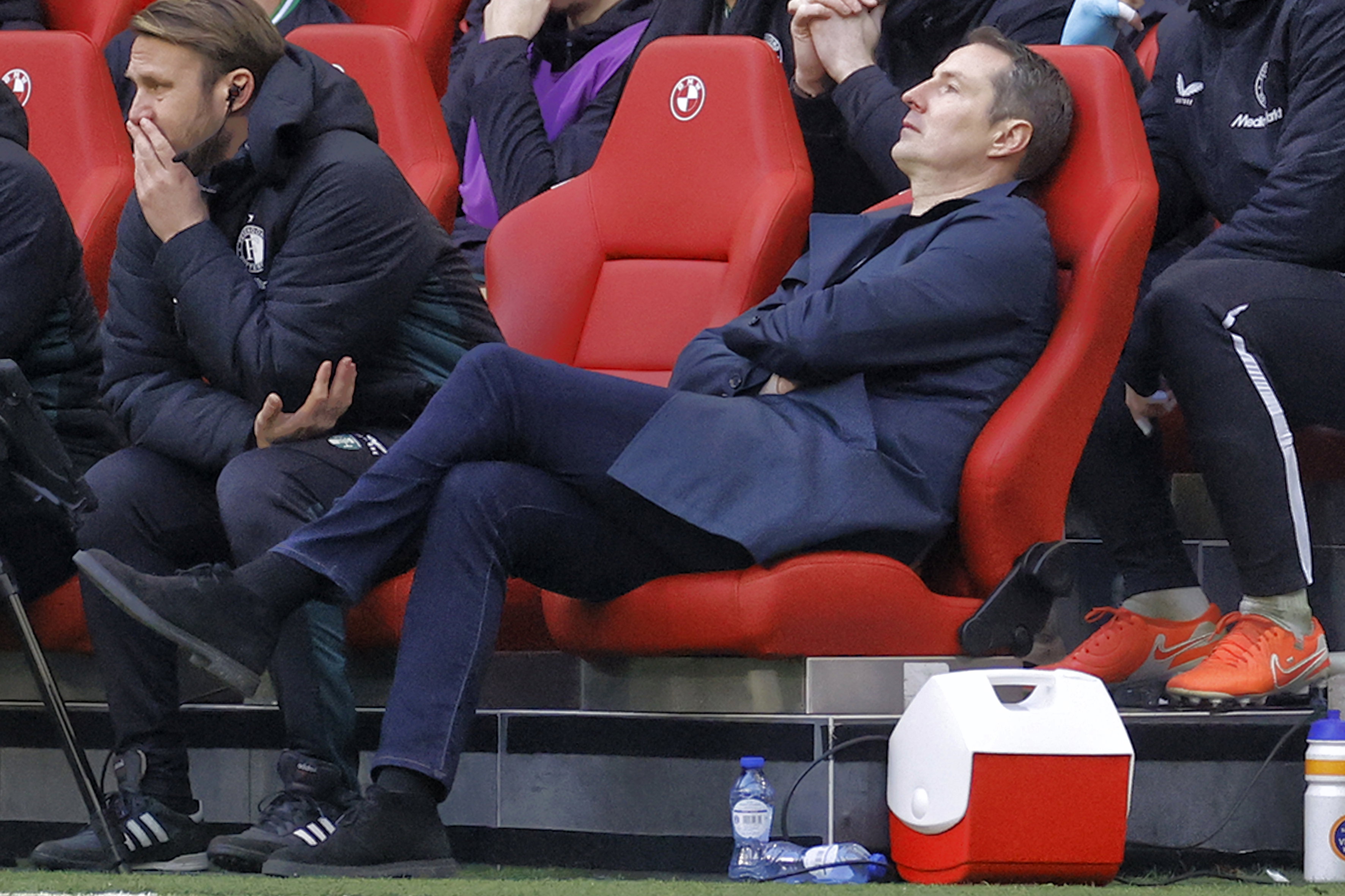 Brian Priske baalt in de Johan Cruijff ArenA