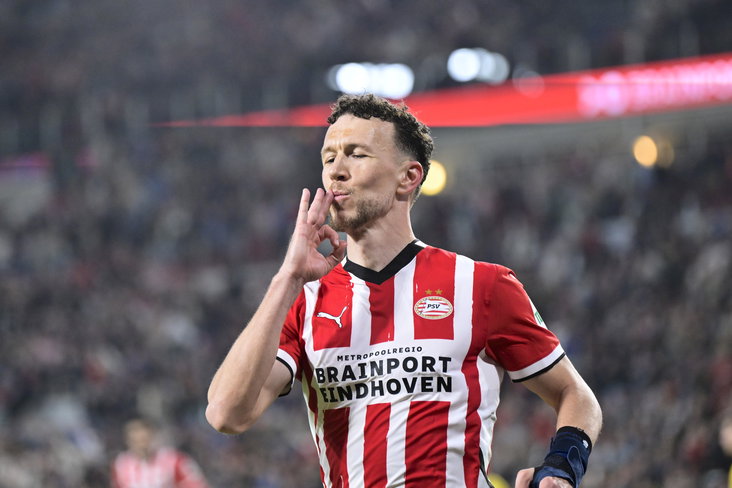 Ivan Perisic viert een treffer tegen Fortuna Sittard