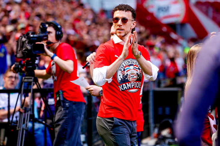 Ivan Perisic tijdens de huldiging van PSV