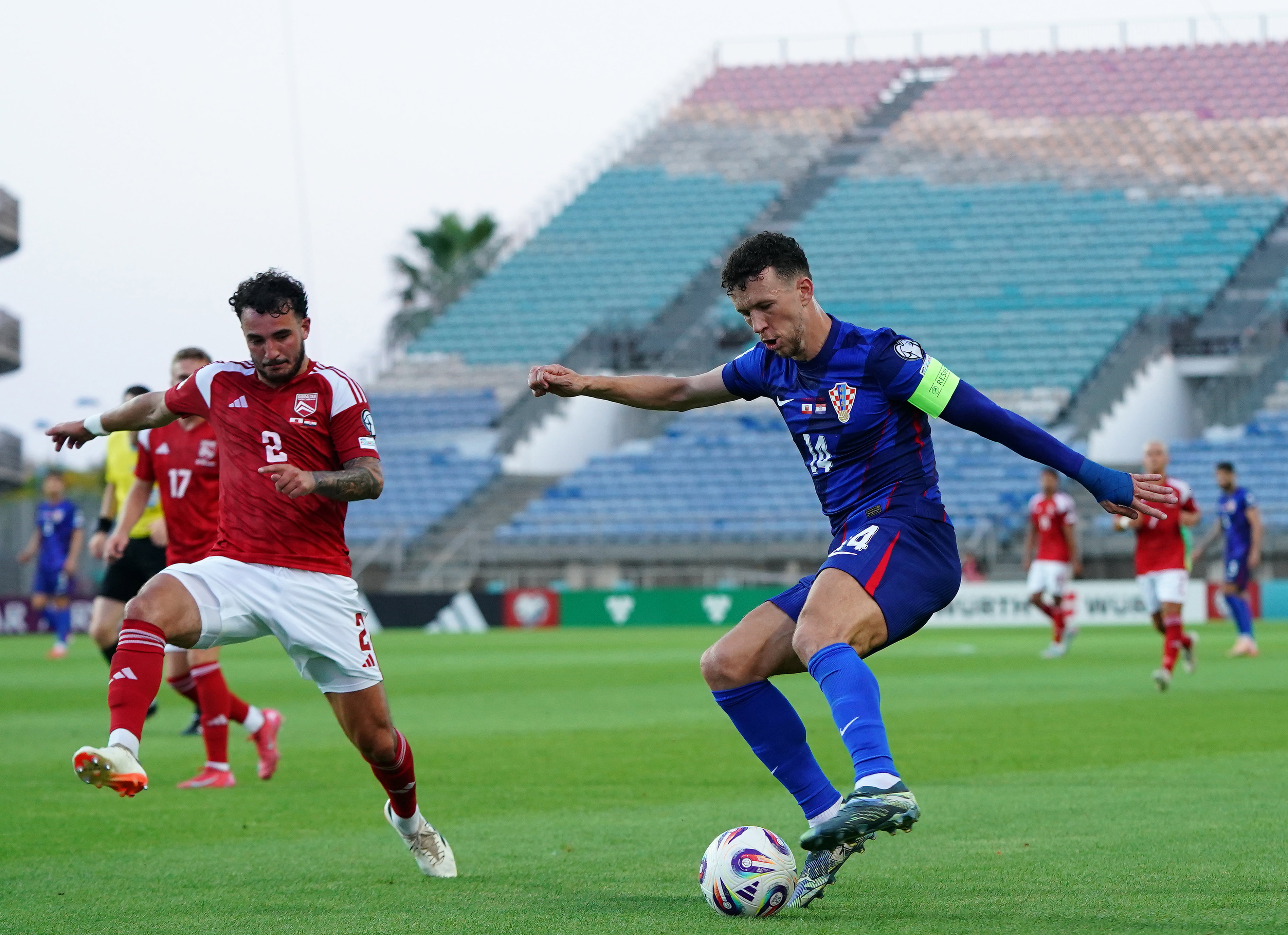 Ivan Perisic namens Kroatië tegen Gibraltar