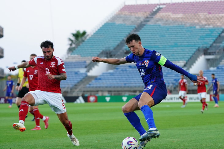 Ivan Perisic namens Kroatië tegen Gibraltar