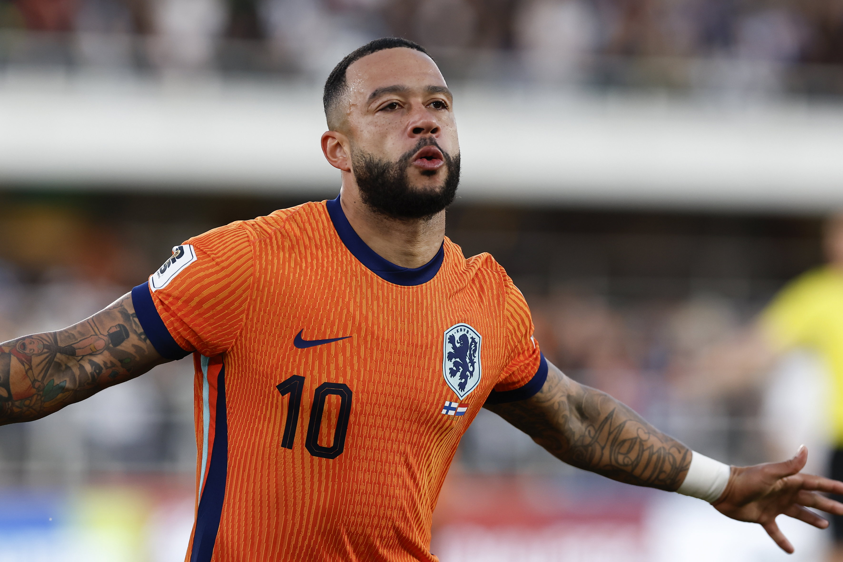 Memphis na zijn treffer tegen Finland