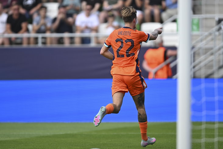 Luciano Valente na zijn goal tegen Oekraïne