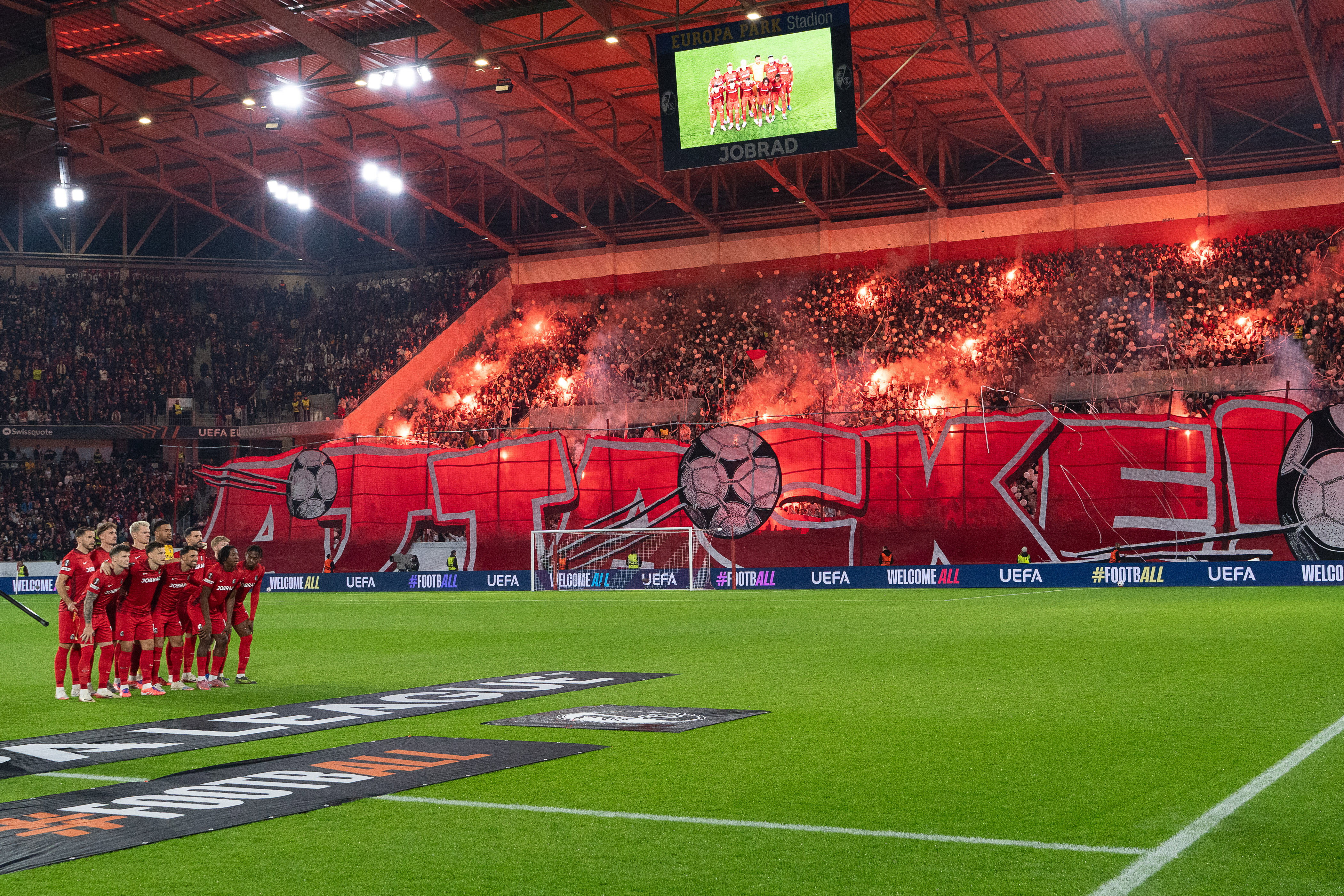 SC Freiburg voor een Europa League-duel