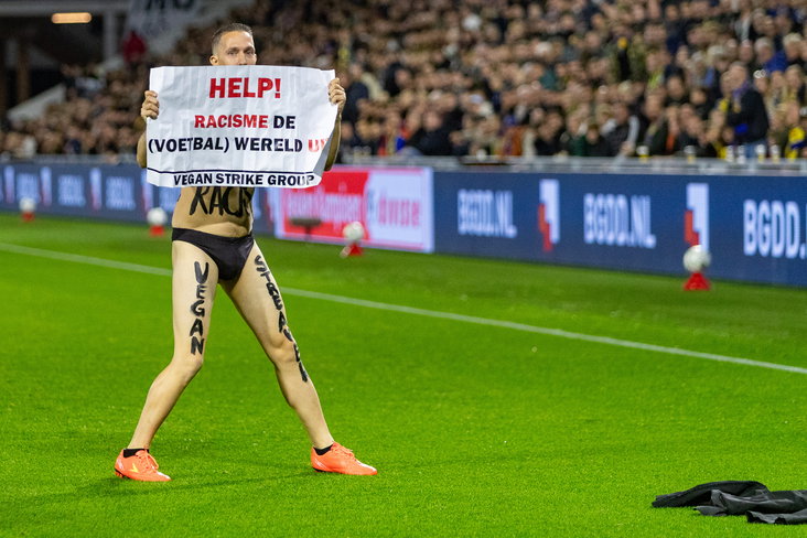 De Vegan Streaker tijdens SC Cambuur-Jong PSV