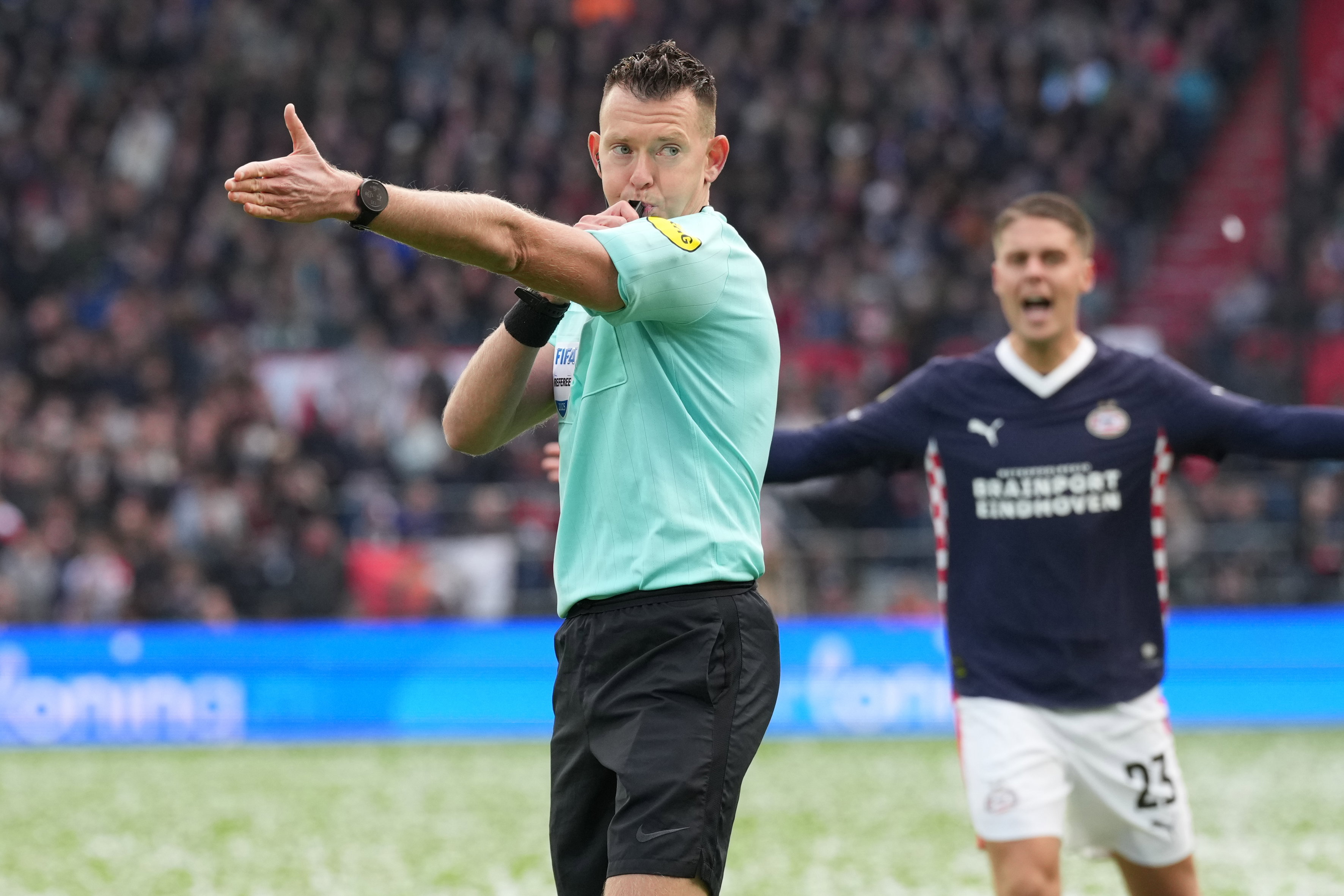 Allard Lindhout tijdens Feyenoord - PSV