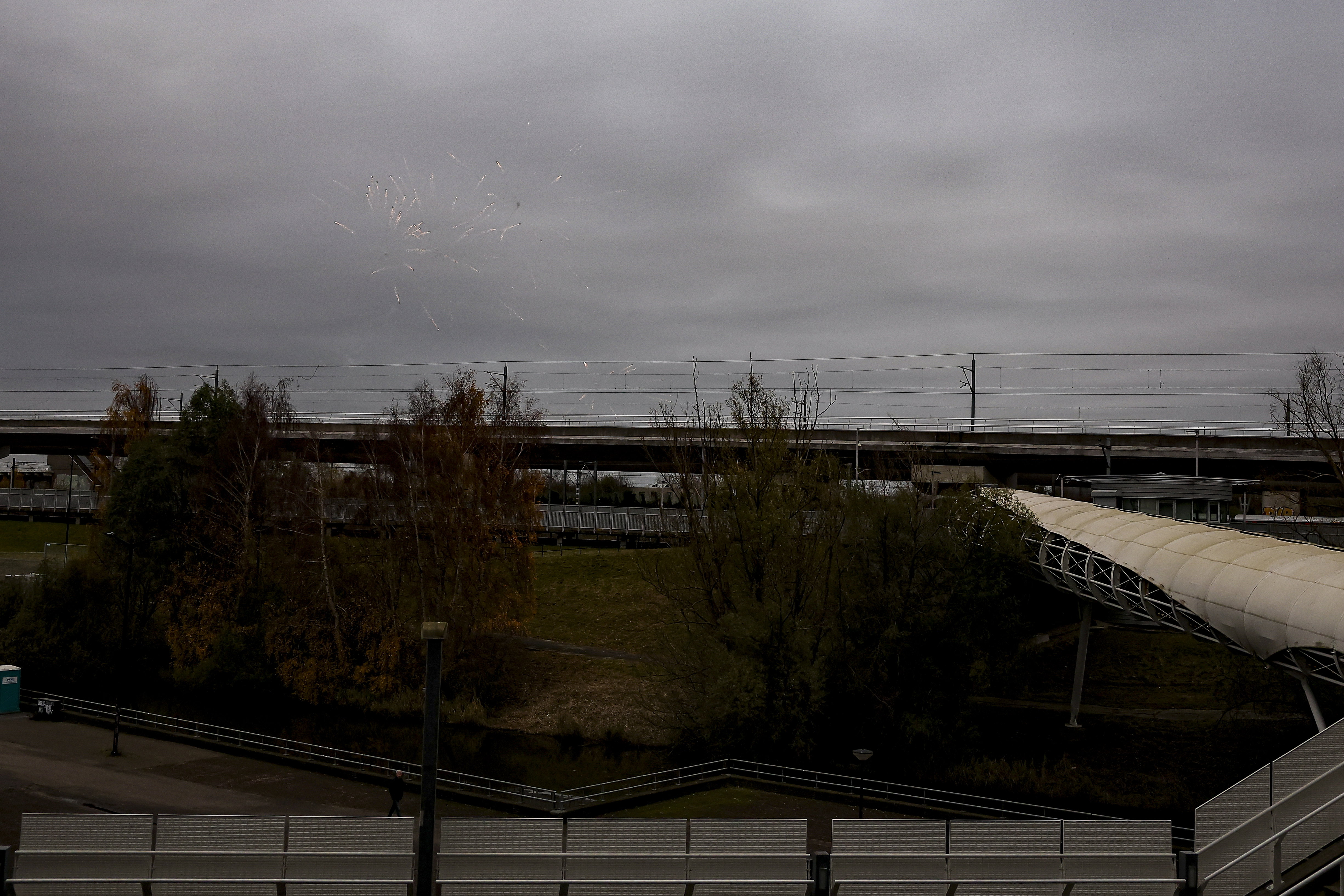 Vuurwerk buiten de Johan Cruijff ArenA