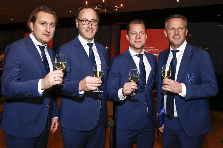 Joost Broerse, Thijs van Es, Jordy Zuidam en John van den Brom in 2020